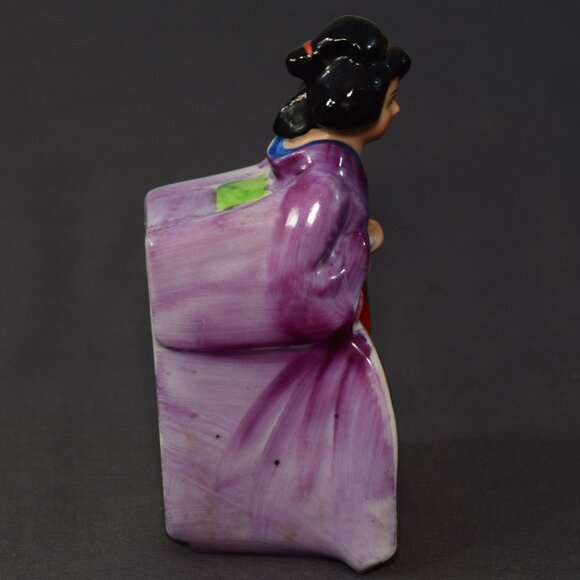 Vintage Betson Geisha Ashtray Cigarette Match Holder Kutani Ceramic Porcelain - Picture 3 of 11